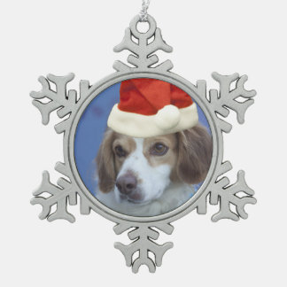 BretagneSpaniel Schneeflocken Zinn-Ornament