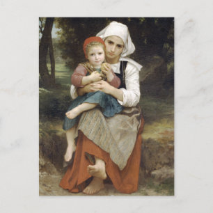 Breton Brother und Sister von Bouguereau Postkarte