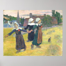 Breton Girls Dancing - Paul Gauguin Fine Art