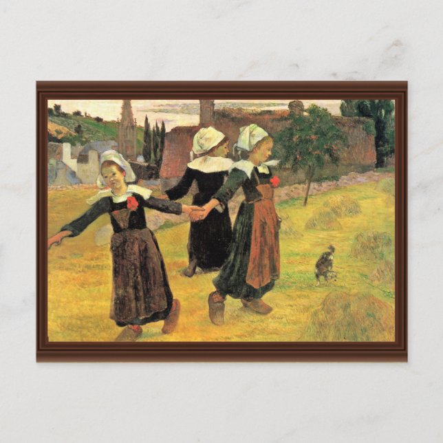 Breton Girls tanzen Pont-Aven von Paul Gauguin Postkarte (Vorderseite)