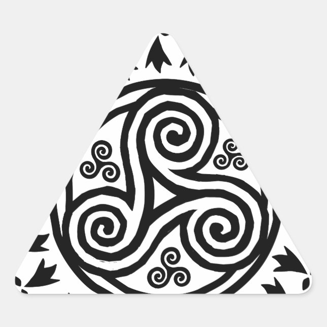 Breton triskel & hermine dreieckiger aufkleber (Vorderseite)