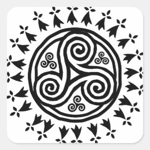 Breton triskel & hermine quadratischer aufkleber
