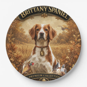 Bretonischer Spaniel, Leidenschaft für Vögel Pappteller