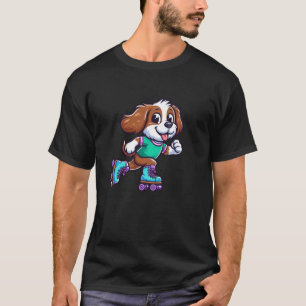 Bretonischer Spaniel Rollschuh Hund Lustiger Skate T-Shirt