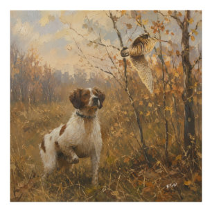 Bretonischer Spaniel – Waldschnepfenjagd Kunst Fotodruck