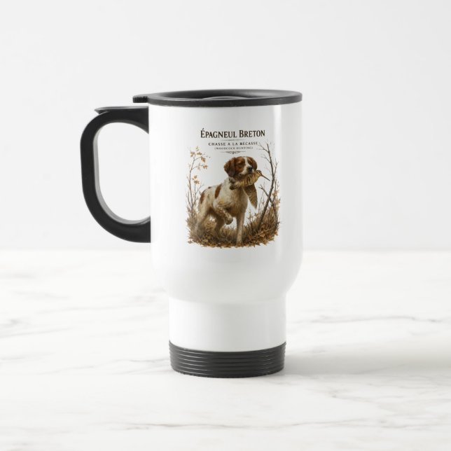 Bretonischer Spaniel – Waldschnepfenjagd Kunst Reisebecher (Links)