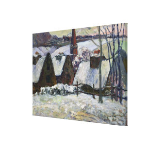 Bretonisches Dorf unter Schnee, 1894 Leinwanddruck