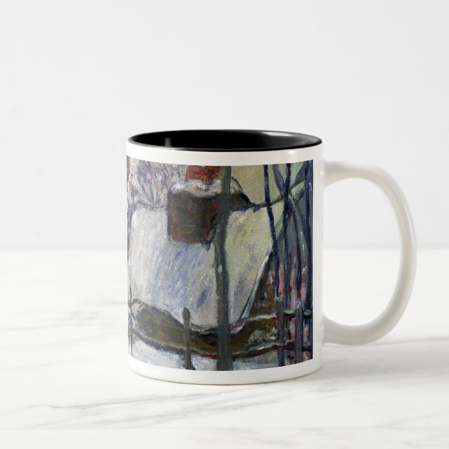 Bretonisches Dorf unter Schnee, 1894 Zweifarbige Tasse (Rechts)