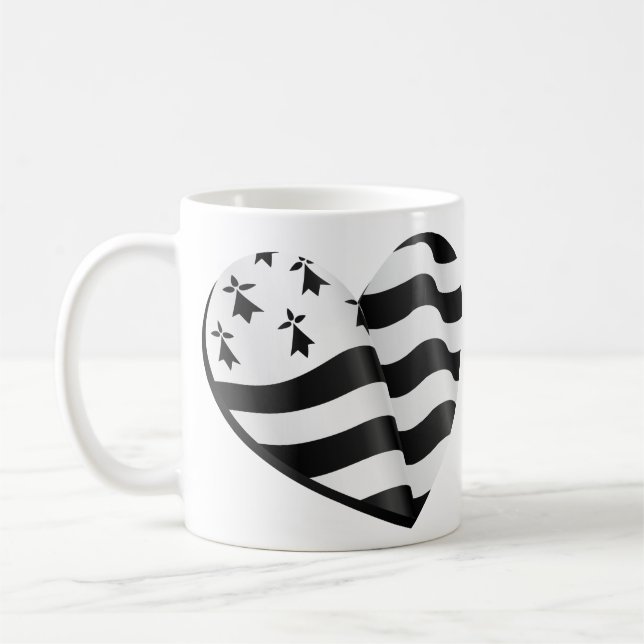 Bretonisches Flaggenherz Tasse (Links)
