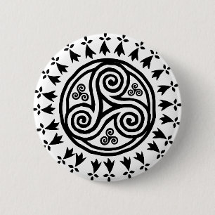 Bretonisches triskel u. hermines button