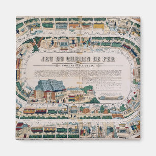 Brett für ein Bahnspiel, 1850 Magnet