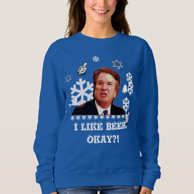 Brett Kavanaugh hässliche Chanukka Strickjacke Sweatshirt (Vorderseite)