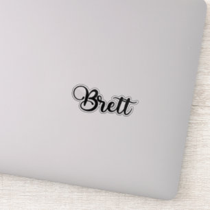 Brett Name - Handgeschriebene Kalligrafie Aufkleber