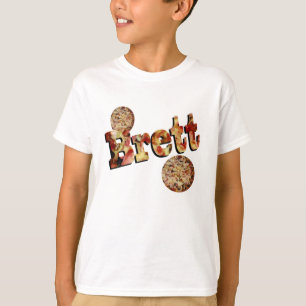 Brett, Name, Logo aus einer Pizza, T-Shirt