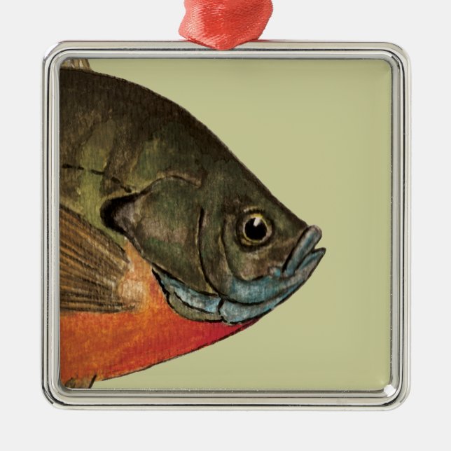Brettfischerei Silbernes Ornament (Vorne)