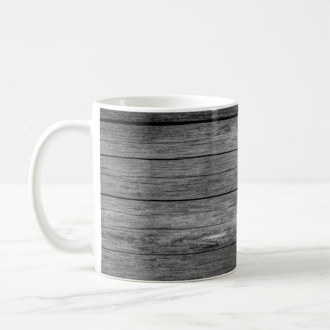 Brettholz, graue Kornstruktur Kaffeetasse (Links)