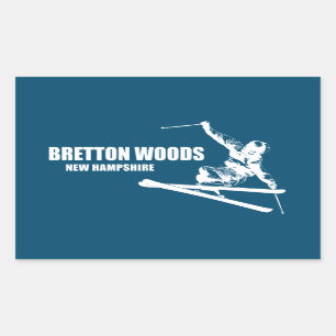 Bretton Woods New Hampshire Skier Rechteckiger Aufkleber
