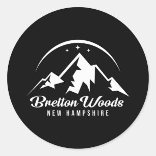 Bretton Woods New Hampshire Skigebiet Schnee Runder Aufkleber
