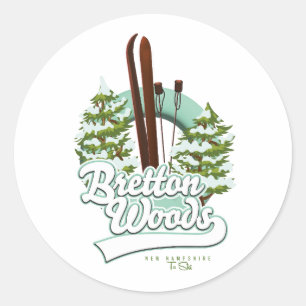 Bretton Woods New Hampshire Skilogo Runder Aufkleber