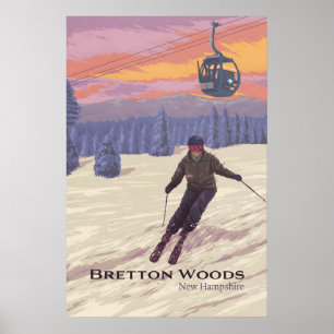Bretton Woods Skigebiet Reiseplakat Poster