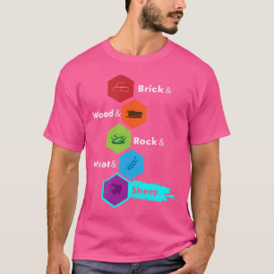 Brettspiel Ziegel Holz Fels Weizen Schaf T-Shirt