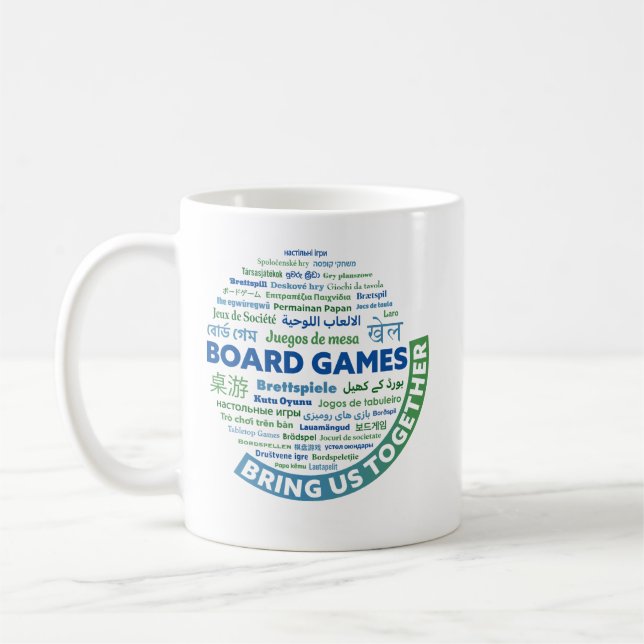 Brettspiele bringen uns zusammen Tasse (Links)