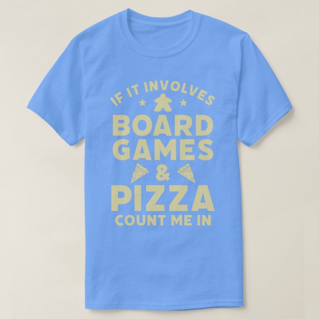 Brettspiele und Pizza Funny Game Night Host T-Shirt (Design vorne)