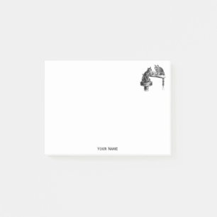 Brettspiele: Zwei Katzen spielen Schachspiel Post-it Klebezettel