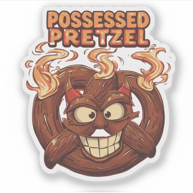 Bretzel Funny Halloween Pretzel Puff Aufkleber (Vorderseite)