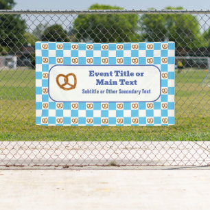 Bretzels Karo German Oktoberfest Blue & White DIY Banner