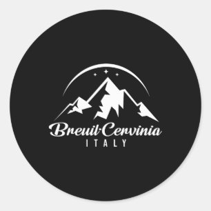 Breuil-cervinia Italien Skigebiet Snowboardi Runder Aufkleber