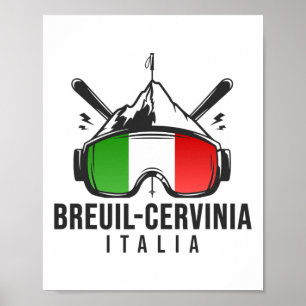 Breuil-cervinia Ski Resort Retro Skifahren Poster