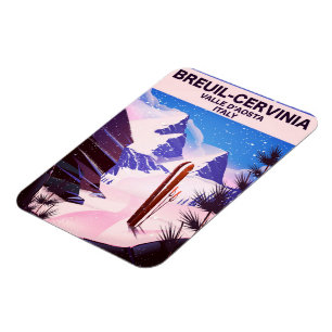Breuil-Cervinia, Valle d’Aosta, italy, Skiposter Magnet