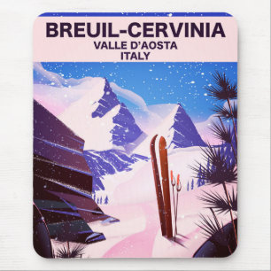 Breuil-Cervinia, Valle d’Aosta, italy, Skiposter Mousepad