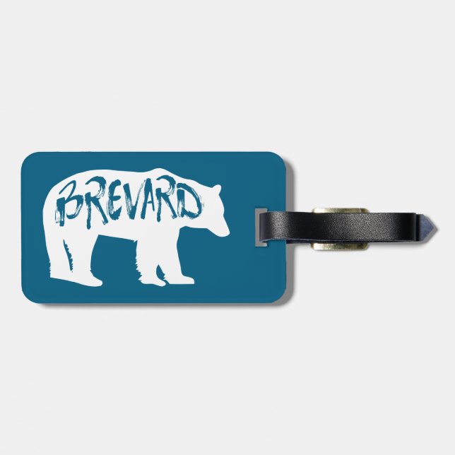 Brevard North Carolina Bear Gepäckanhänger (Rückseite horizontal)