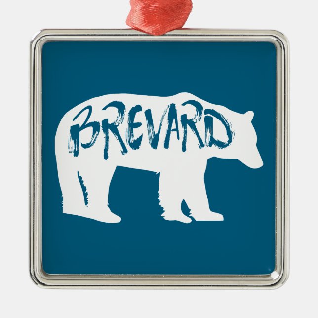 Brevard North Carolina Bear Ornament Aus Metall (Vorne)