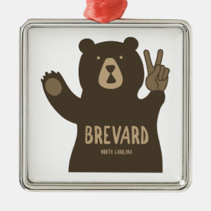 Brevard North Carolina Peace Bear Ornament Aus Metall
