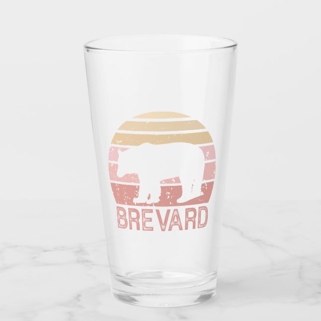 Brevard North Carolina Retro Bear Glas (Vorderseite)