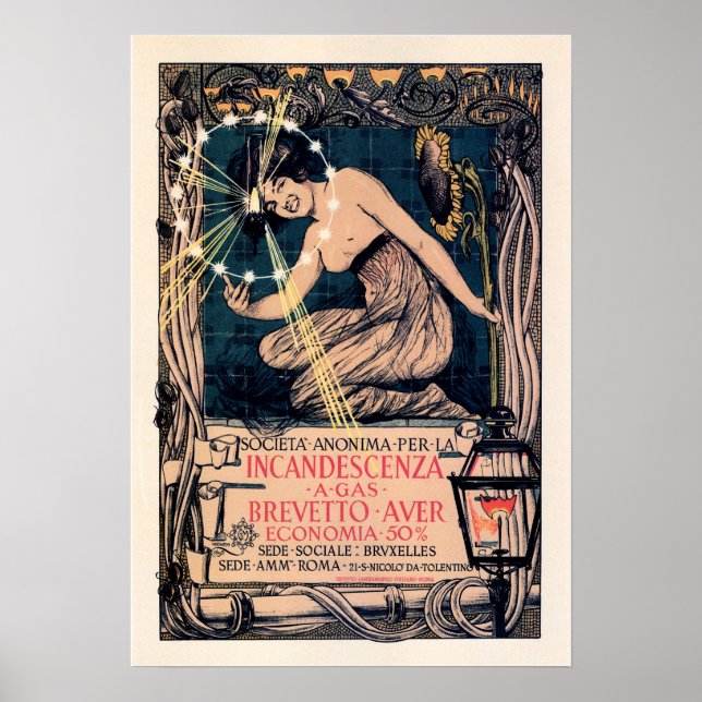 BREVETTO AUER Incandescenza Electric Alt Italienis Poster (Vorne)