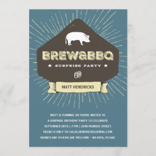 Brew & BBQ Überraschung zum Geburtstag Einladung