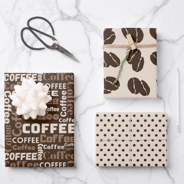 Brew & Bean 3 Geschenkpapier Set (Vorderseite)