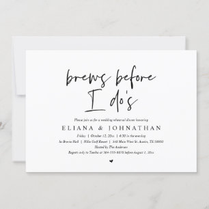 Brew, bevor ich es tue, Hochzeit Probe Dinner Einladung