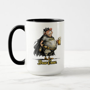 Brew Crew Beer Superheld Lustiges T-Shirt Tasse