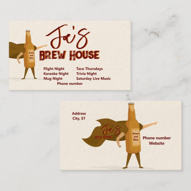 Brew House Business Card Visitenkarte (Vorne/Hinten)