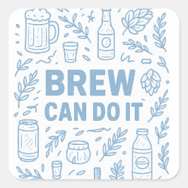 Brew kann es quadratischer aufkleber