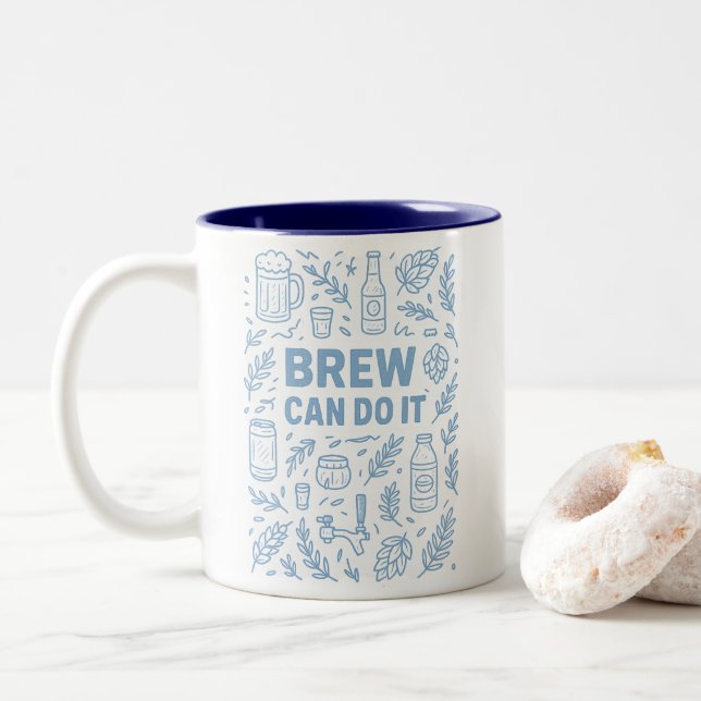 Brew kann es zweifarbige tasse (Mit Donut)