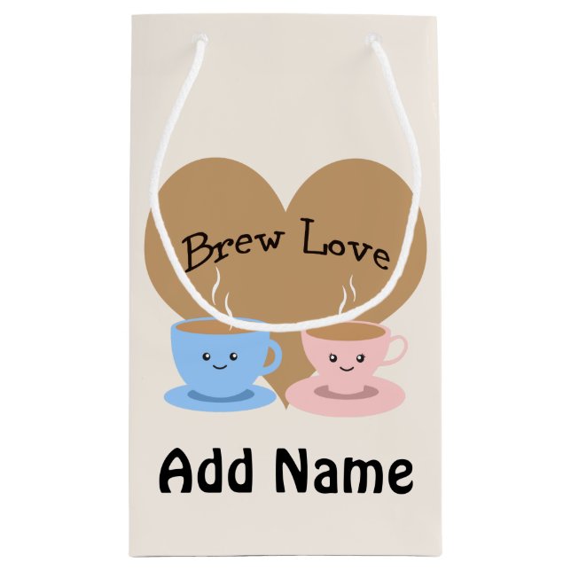 Brew-Liebe! Kaffee-Tassen Kleine Geschenktüte (Rückseite)
