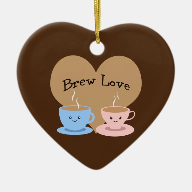 Brew Liebe! Kaffeemugs Keramikornament (Vorne)