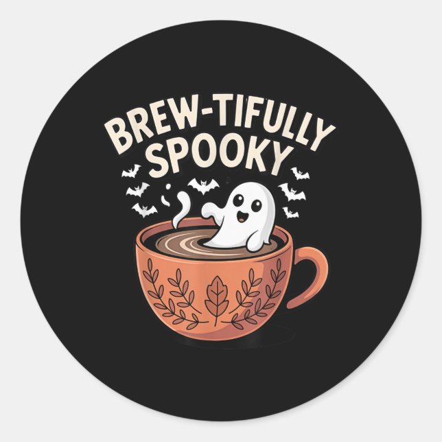Brew-mütig Spuk ghoful-Kaffeehaus Runder Aufkleber (Vorderseite)