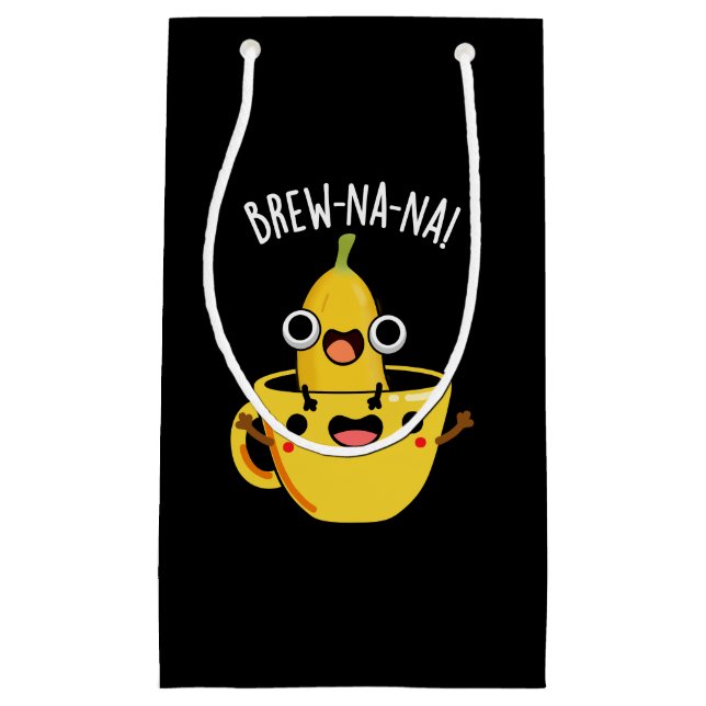Brew-nana Funny Banana Pun Dark BG Kleine Geschenktüte (Vorderseite)